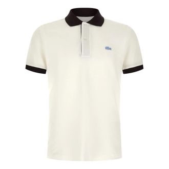 Lacoste Polo Shirts, male, White, Size: XL Logo Patch Polo Shirt