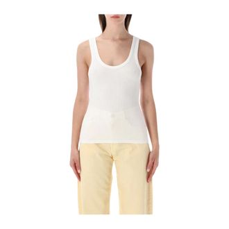 Colorful Standard Camiseta sin mangas acanalada de algod&oacute;n - Tops - Mujer - Blanco - L
