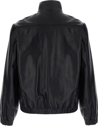Saint Laurent Mens Leather Jacket - Black Lamb Coat