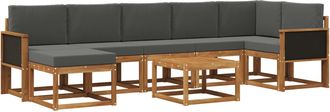 vidaXL Conjunto De Sof&aacute;s De Exterior 8 Uds. Natural Y Antracita Vidaxl