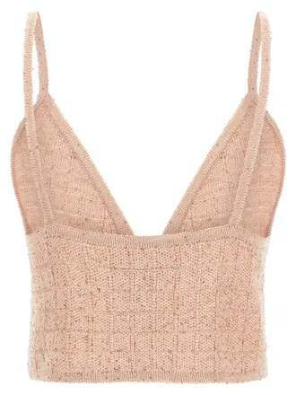Alessandra Rich Sequin-Embellished Wool Blend Tank Top - Pink