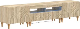vidaXL Conjunto De 3 Muebles Para Tv Con Led Roble Sonoma Vidaxl