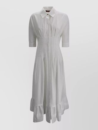Max Mara long poplin dress corset waist detail