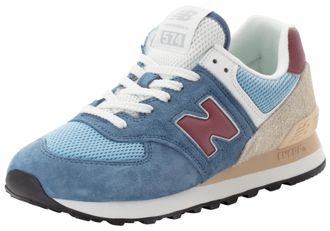 New Balance Sneaker NEW BALANCE 574, Damen, Gr. 38, blau (shoreline blau, stillwater), Leder, Textil, mehrfarbig, Schuhe Sneaker