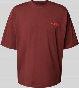 Review T-Shirt mit &uuml;berschnittenen Schultern in Rostrot, Gr&ouml;&szlig;e XS