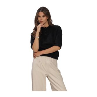 Knit-ted Sherman Top - Dames - Tops - Zwart - Maat: M Mohair