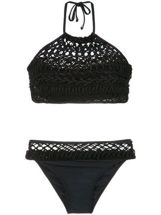 Amir Slama Macram&eacute; bikini - Zwart