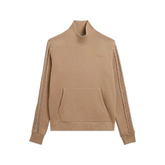 Freddy Felpa uomo collo lupetto con inserto tricot a trecce