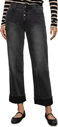 Sanctuary Womens Luna Cuffed Denim Pant In Dark Smoke