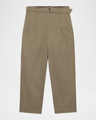 SIMKHAI Men & apos;s Kent Pleated Cotton Trousers