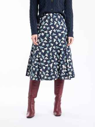 Weird Fish Romaro Printed Jersey Midi Skirt in Midnight at Nordstrom, Size 18