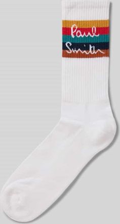 Paul Smith Socken mit Label-Detail Modell GUERNSEY SPORT in Weiss, Gr&ouml;&szlig;e 1