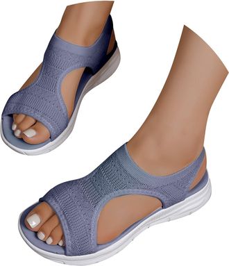 Generic Womens casual shoes Breathable knit slip-on sandals for outdoor leisure - versatile spring summer footwear for daily wear beach trips and date nights 