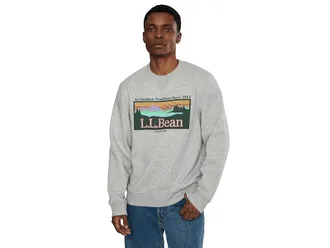 L.L.Bean Essential Logo Crewneck Sweatshirt Mens Regular Mens Sweatshirt Gray Heather Outdoor Tradition : 2XL, Cotton/Polyester