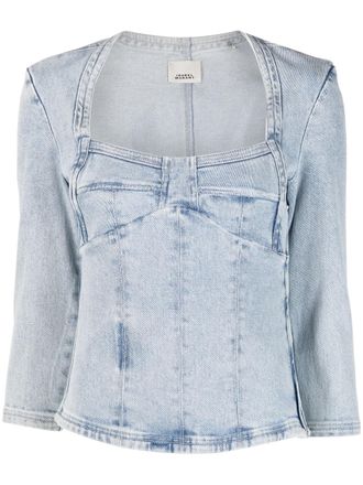 Isabel Marant Vanio denim top - Blue