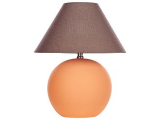 Beliani L&aacute;mpara de mesa cer&aacute;mica naranja