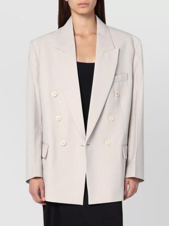 Victoria Beckham double-breasted jacket with notched lapels and flap pockets