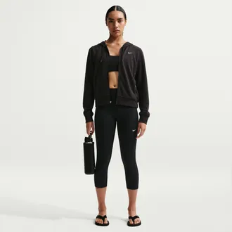 Nike Womens One High-Waisted Crop Leggings in Black | FN3236-011