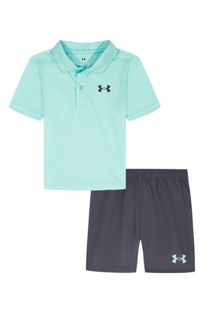 Under Armour Kids Polo & Shorts Set in Neo Turquoise at Nordstrom, Size 18M