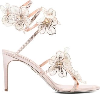Rene Caovilla Sandali Floriane con strass - Rosa