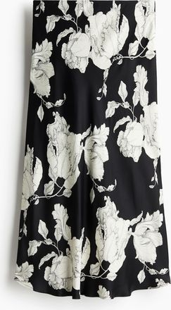 H&M Midijupe - Schwarz/Weiss Gebl&uuml;mt