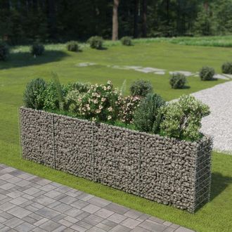 Berkfield Home Gabion Raised Bed Galvanised Steel 360x50x100 cm in Silver | Size: 360 x 50 x 100 cm