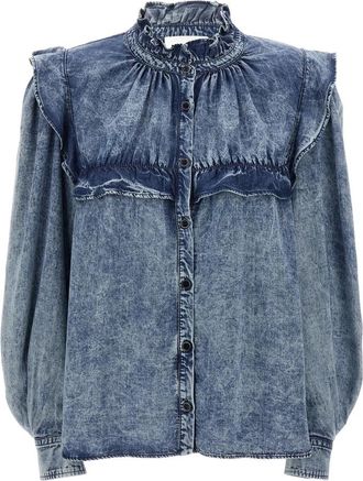 Isabel Marant Dames, Blouses & Shirts, Blauw, Maat: 2XS Denim