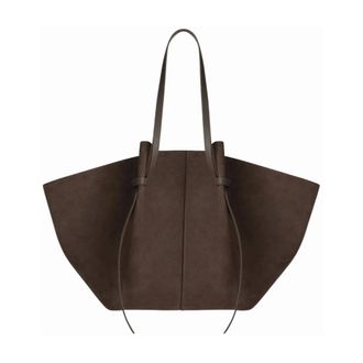 Yuzefi Tote Bags, female, Brown, Size: ONE SIZE XL Mochi Suede Tote