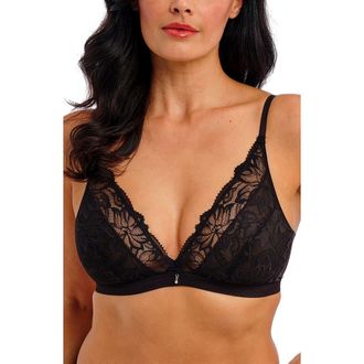 Wacoal Abellia Lace & Mesh Bralette in Black at Nordstrom Rack, Size X-Large