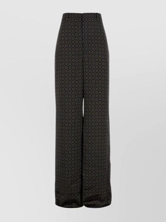 Saint Laurent printed satin wide-leg trousers