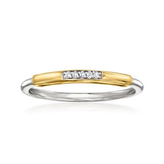 RS Pure by Ross-Simons Diamond Ring in Sterling Silver and 14kt Yellow Gold