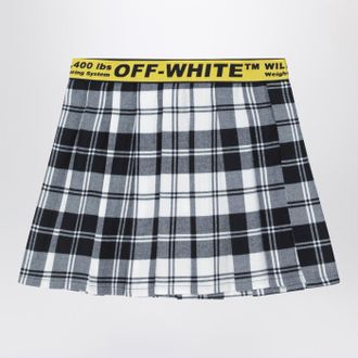 Off-white Diagonal checked flannel skirt