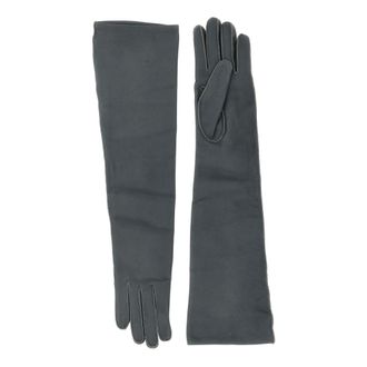 Agnona Accessoires, Dames, Grijs, M, Leer, Lange leren handschoenen