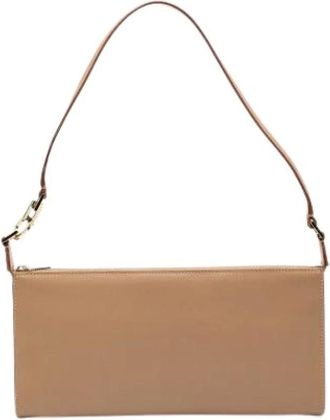 Ferragamo Pre-owned Shoulder Bags, female, Brown, Size: ONE SIZE Pre-owned Leather Shoulder Bag