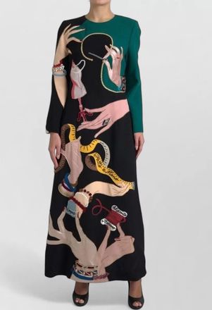 Dolce & Gabbana wool long-sleeve maxi dress