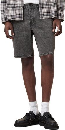 AllSaints Iggy Slim Fit Denim Shorts in Washed Black at Nordstrom, Size 30
