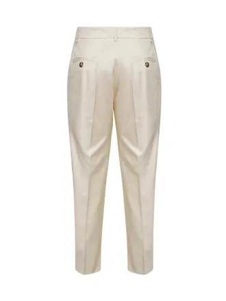 Blanca Vita Womens Vanilla Stretch Cotton Chino Trousers Ivory