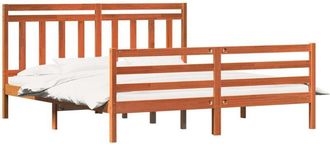 vidaXL Estructura De Cama Con Cabecera Marr&oacute;n Cera 180 X 200 Cm Vidaxl