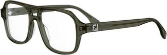 Fendi FF Squared Eyeglasses - Heren - Brillen - Grijs - 54 MM - Accessoires