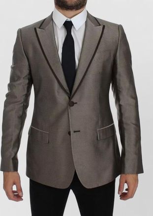 Dolce & Gabbana silk slim-fit single-breasted blazer