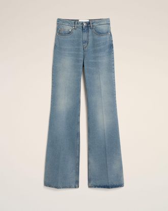 Ami Blue Cotton Flare Fit Jeans Blue - 25 - for Women