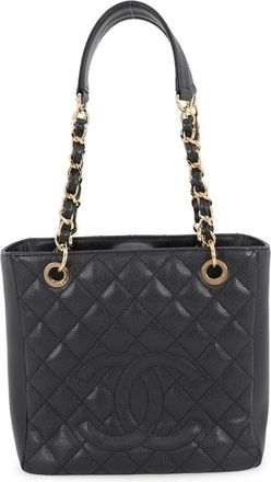 Chanel Matelasse Black Grained Calfskin Tote Bag (Pre-Owned)