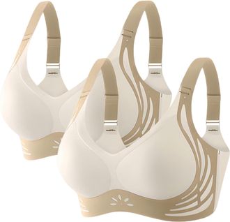 Generic 2 Pack Bras for Women Anti Sagging Bra Super Firming Lifting Bras for Sagging Breasts Super Gather Wire-Free Push-Up Bra Ladies Non Wired Full Coverag