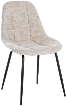 Clp Silla con patas de metal y asiento en Tela Crema