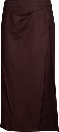 Victoria Beckham Pressed Tailored Back Slit Straight Skirt