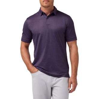 Mizzen+Main Halyard Trim Fit Performance Polo in Passion Purple Dot Stripe at Nordstrom, Size Xx-Large