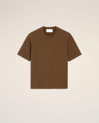 Ami Ami Paris - Brown cotton t-shirt with embossed Ami de Coeur Brown - Size: XXXL - Unisex
