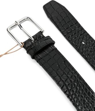032c Croc-Effect Leather Belt - Black