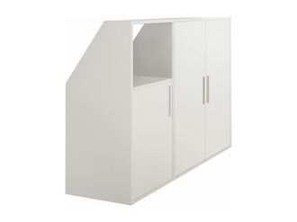 Vente-Unique Mueble bajo para techo abuhardillado con 3 puertas y 1 estante - Blanco - ADEZIO