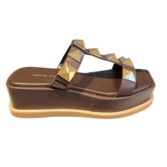 All Black Womens Pyramid T Sandal In Brown